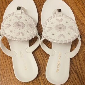 Jack Rogers White Floral Kids Sandals